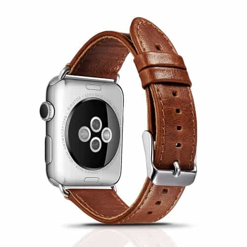Apple Watch 38mm - Icarer Klassisk Ægte Læder Armbånd - Mørkebrun