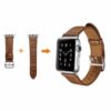 Apple Watch 42mm - 44mm Icarer Klassisk Ægte Læder Armbånd - Lysebrun